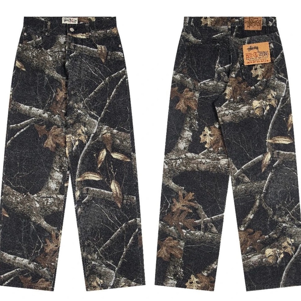 Stussy Woodland Pattern Pants in Black and Brown